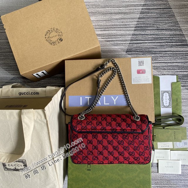 Gucci新款全皮女包 古馳Marmont系列小號鏈條肩背包 Gucci經典款斜挎女包 443497  ydg3263